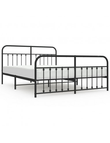 Giroletto con Testiera e Pediera Metallo Nero 183x213 cm