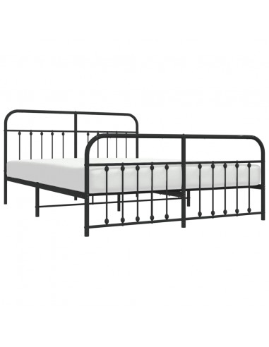 Giroletto con Testiera e Pediera Metallo Nero 183x213 cm