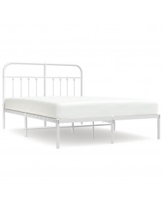 Giroletto con Testiera Metallo Bianco 135x190 cm 2