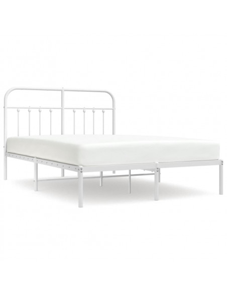 Giroletto con Testiera Metallo Bianco 135x190 cm