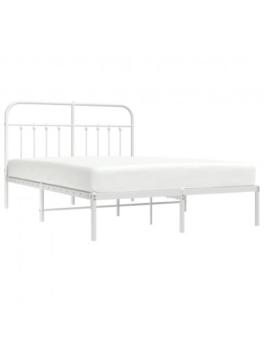 Giroletto con Testiera Metallo Bianco 135x190 cm