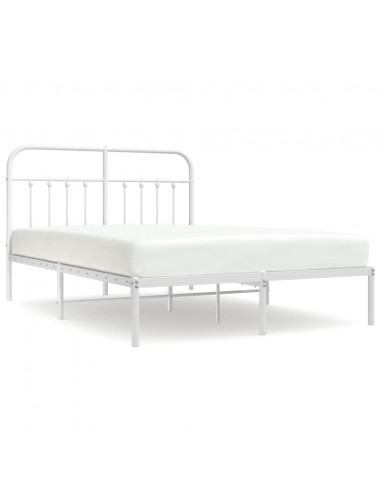 Giroletto con Testiera Metallo Bianco 140x190 cm