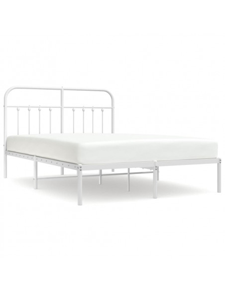 Giroletto con Testiera Metallo Bianco 140x190 cm