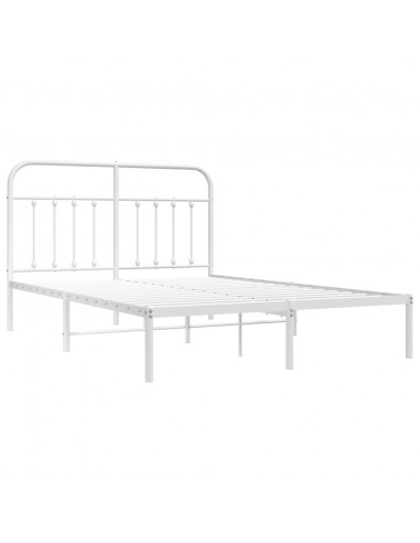 Giroletto con Testiera Metallo Bianco 140x190 cm