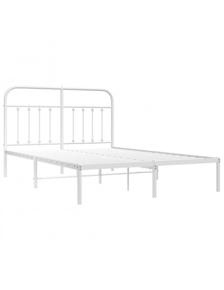 Giroletto con Testiera Metallo Bianco 140x190 cm