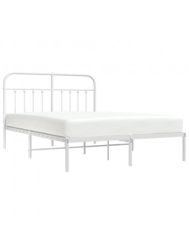 Giroletto con Testiera Metallo Bianco 140x190 cm