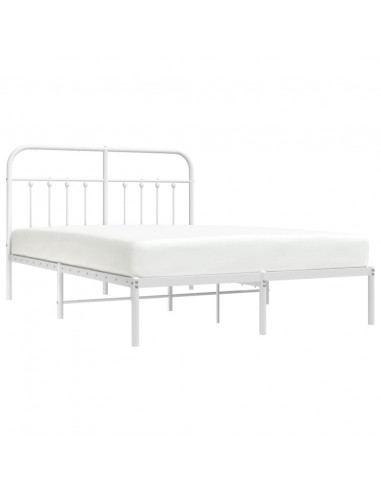 Giroletto con Testiera Metallo Bianco 140x200 cm