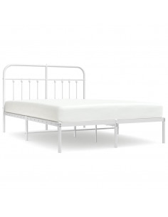 Giroletto con Testiera Metallo Bianco 150x200 cm 2