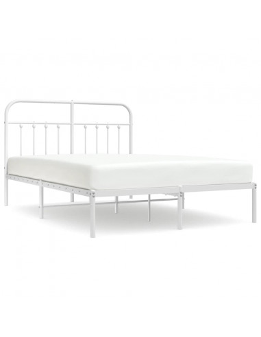 Giroletto con Testiera Metallo Bianco 150x200 cm