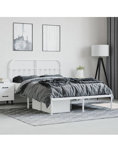 Giroletto con Testiera Metallo Bianco 150x200 cm