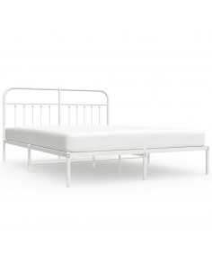 Giroletto con Testiera Metallo Bianco 160x200 cm 2