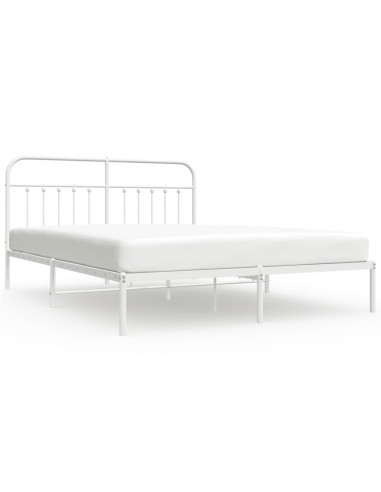 Giroletto con Testiera Metallo Bianco 160x200 cm