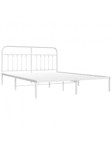 Giroletto con Testiera Metallo Bianco 160x200 cm