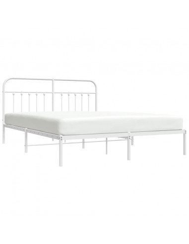 Giroletto con Testiera Metallo Bianco 160x200 cm