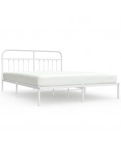 Giroletto con Testiera Metallo Bianco 180x200 cm 2