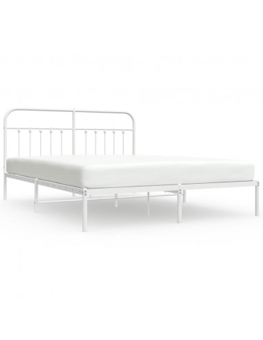 Giroletto con Testiera Metallo Bianco 183x213 cm