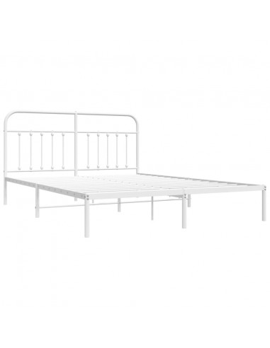 Giroletto con Testiera Metallo Bianco 183x213 cm