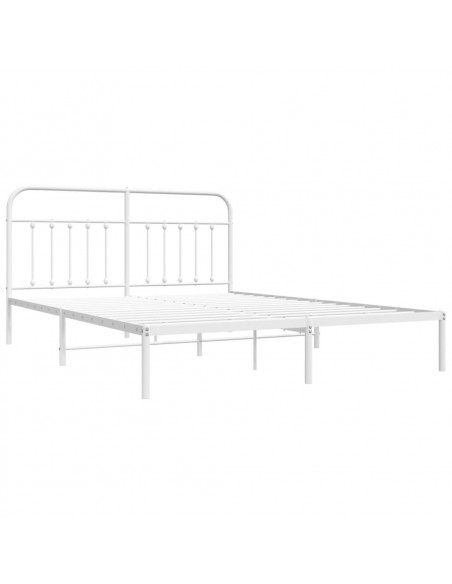 Giroletto con Testiera Metallo Bianco 183x213 cm