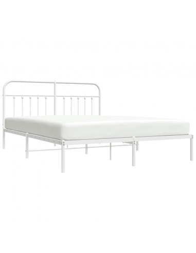 Giroletto con Testiera Metallo Bianco 183x213 cm