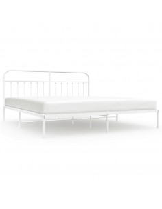 Giroletto con Testiera Metallo Bianco 193x203 cm 2