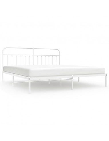 Giroletto con Testiera Metallo Bianco 193x203 cm