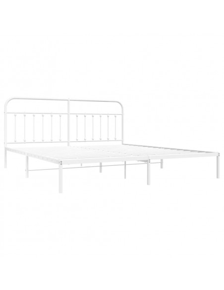 Giroletto con Testiera Metallo Bianco 193x203 cm