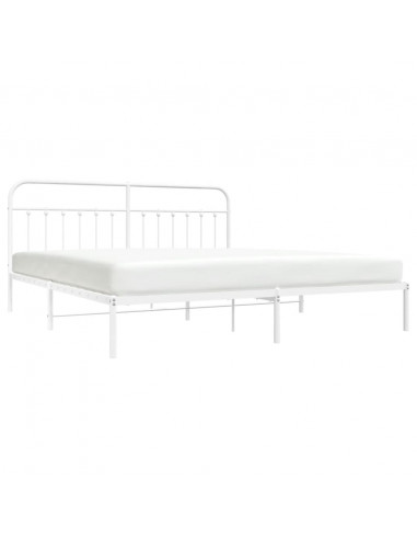 Giroletto con Testiera Metallo Bianco 193x203 cm