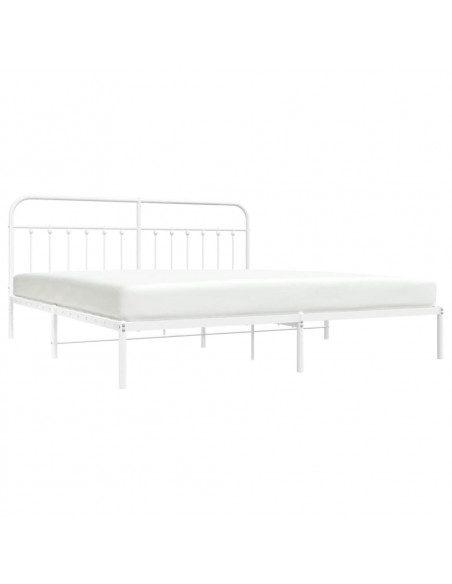Giroletto con Testiera Metallo Bianco 193x203 cm