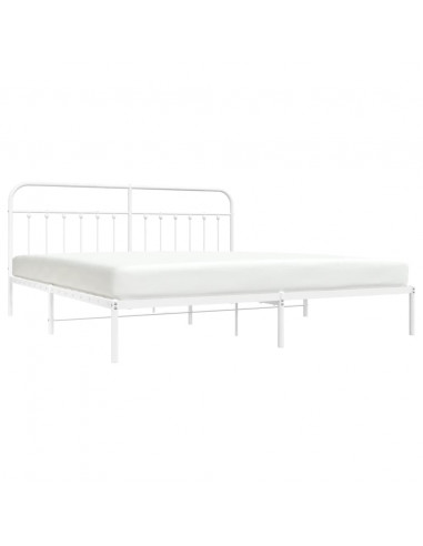 Giroletto con Testiera Metallo Bianco 200x200 cm