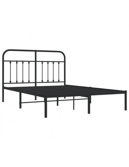 Giroletto con Testiera in Metallo Nero 135x190 cm