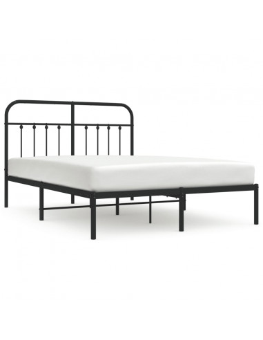 Giroletto con Testiera in Metallo Nero 140x190 cm