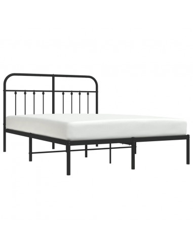 Giroletto con Testiera in Metallo Nero 140x190 cm