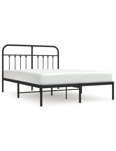 Giroletto con Testiera in Metallo Nero 150x200 cm