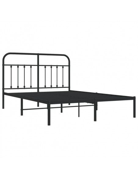 Giroletto con Testiera in Metallo Nero 150x200 cm