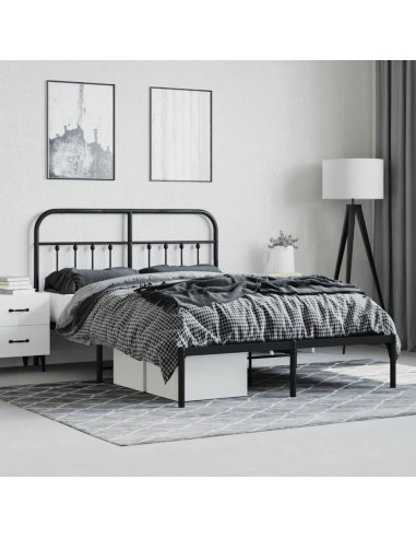 Giroletto con Testiera in Metallo Nero 150x200 cm