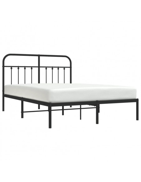 Giroletto con Testiera in Metallo Nero 150x200 cm