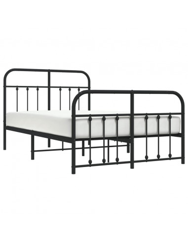 Giroletto con Testiera e Pediera Metallo Nero 120x200 cm