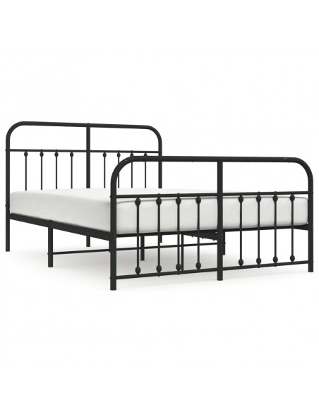 Giroletto con Testiera e Pediera Metallo Nero 135x190 cm