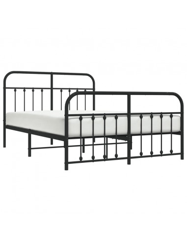 Giroletto con Testiera e Pediera Metallo Nero 135x190 cm