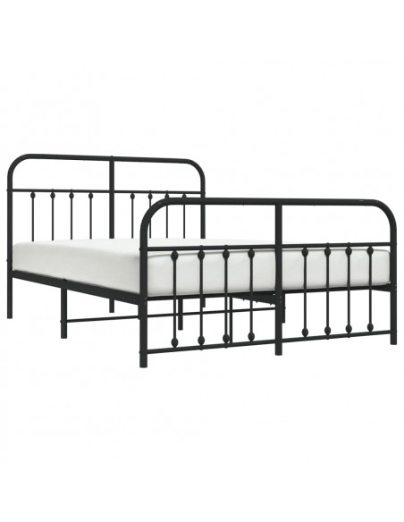 Giroletto con Testiera e Pediera Metallo Nero 135x190 cm