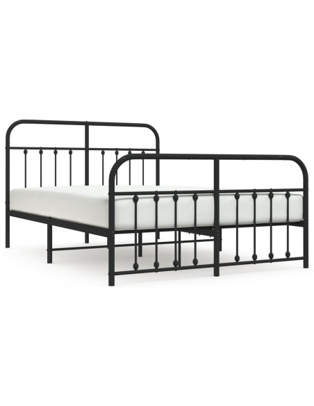 Giroletto con Testiera e Pediera Metallo Nero 140x190 cm