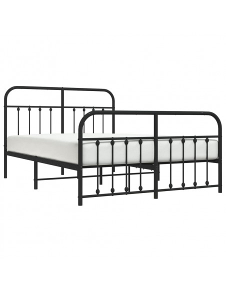 Giroletto con Testiera e Pediera Metallo Nero 140x190 cm