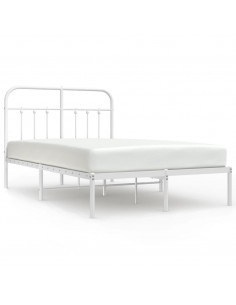 Giroletto con Testiera in Metallo Bianco 120x200 cm 2