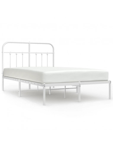 Giroletto con Testiera in Metallo Bianco 120x200 cm