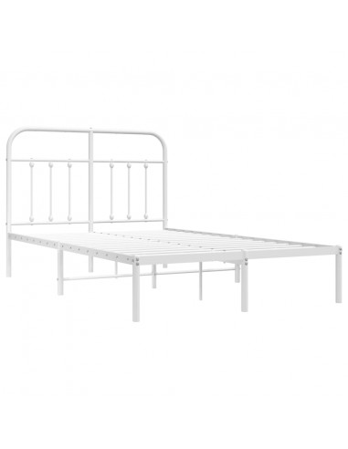 Giroletto con Testiera in Metallo Bianco 120x200 cm