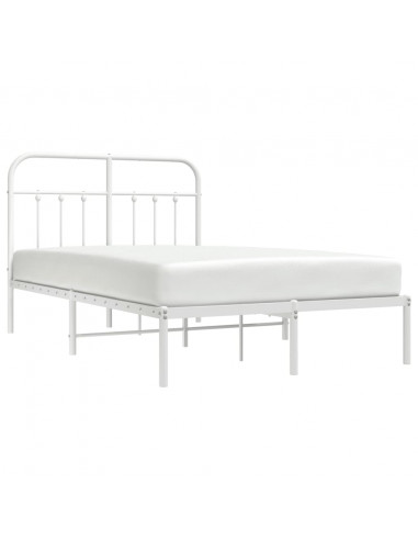 Giroletto con Testiera in Metallo Bianco 120x200 cm