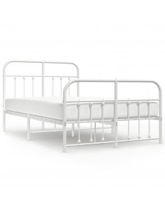 Giroletto con Testiera e Pediera Metallo Bianco 120x200 cm 2