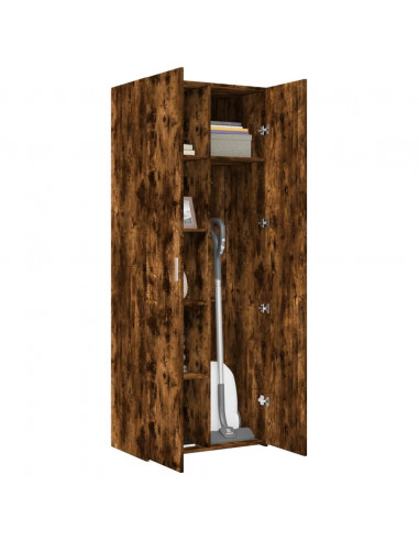 Credenza Rovere Fumo 70x42,5x185 cm in Legno Multistrato