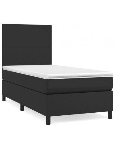 Giroletto a Molle con Materasso Nero 90x200 cm in Similpelle