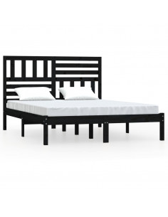 Giroletto Nero 150x200 cm King in Legno Massello di Pino 2